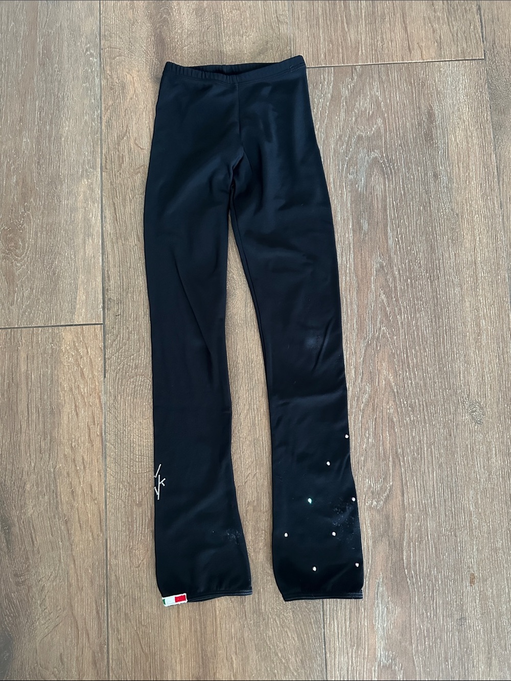 Karisma Girls' Black Sparkle Flare ice skating Leggings. See pictures for size.